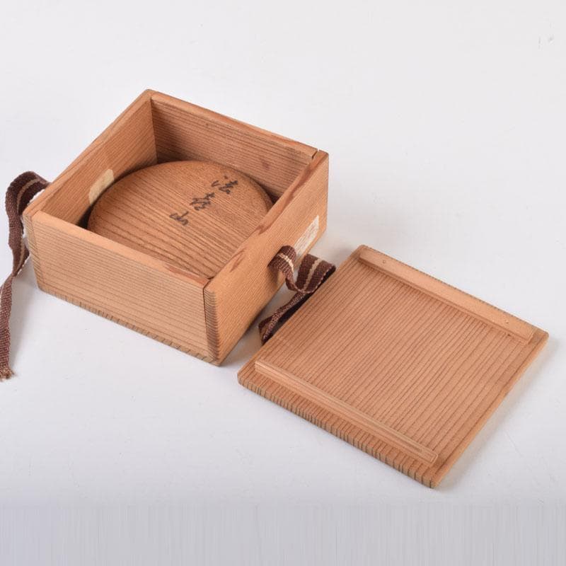 茶道具 欅製 ろくろ目 香合 在銘 共箱 V 8721