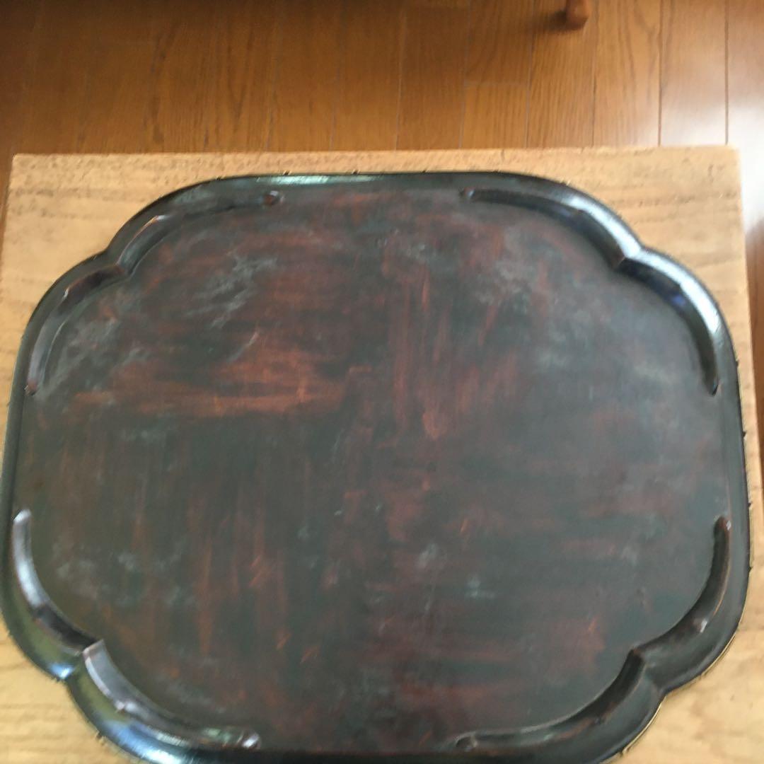 青貝瑞鳥花の図 木瓜形 香合盆 螺鈿細工 共箱