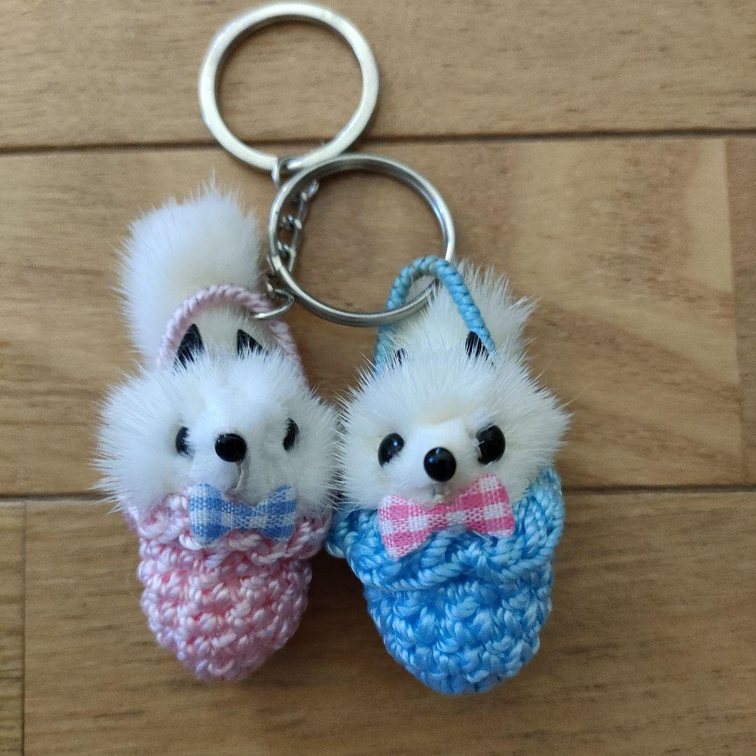 高木ミンクキーホルダー①【ピンクと水色】 - メルカリ