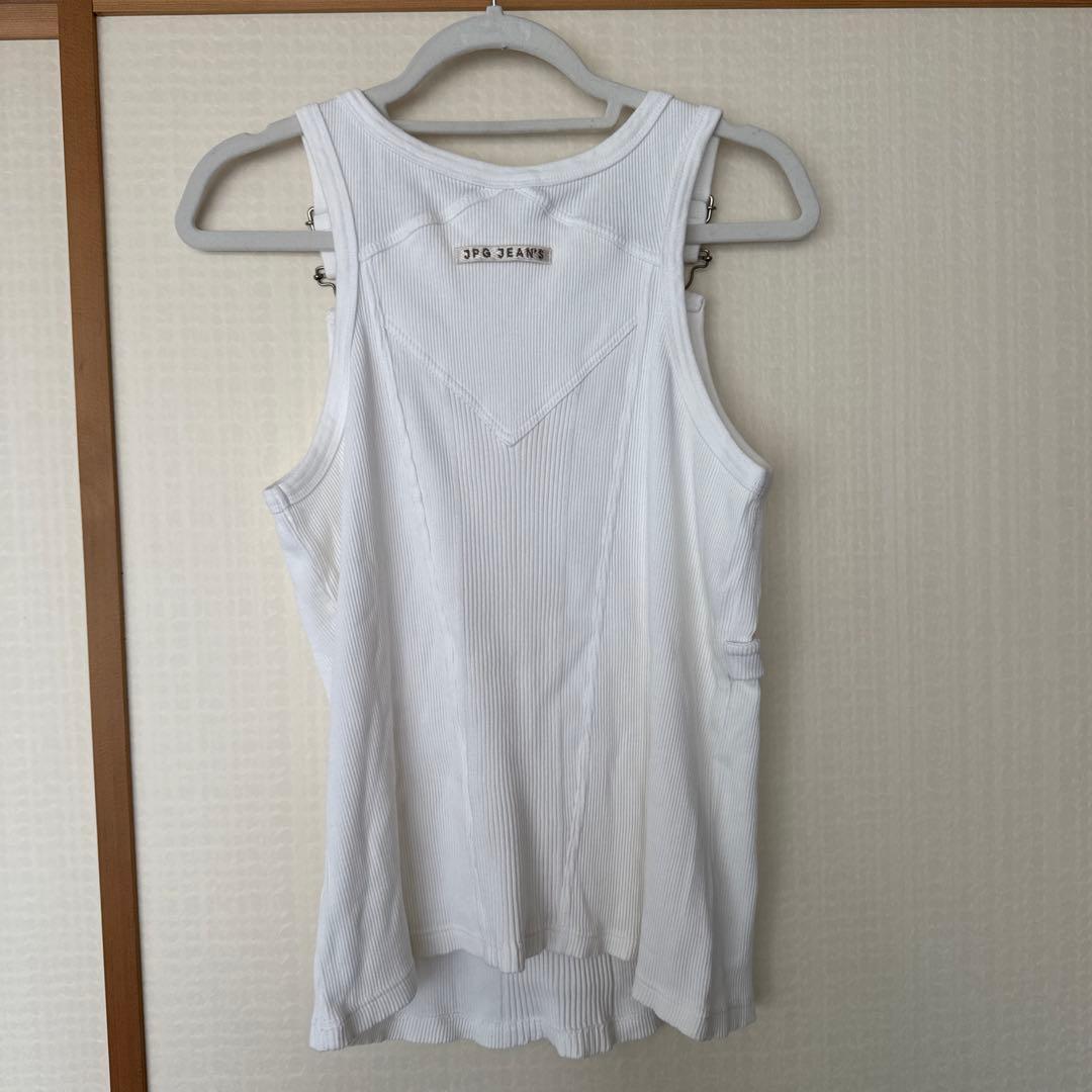 JEAN PAUL GAULTIERJEANS リブ編みタンクトップ ホワイト