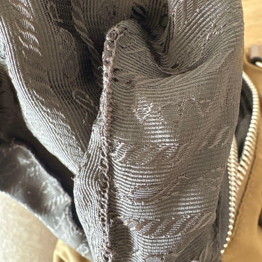 【訳あり・良品】PRADA ミニボストンバック　ミニバッグ　カーキ　ブラウン