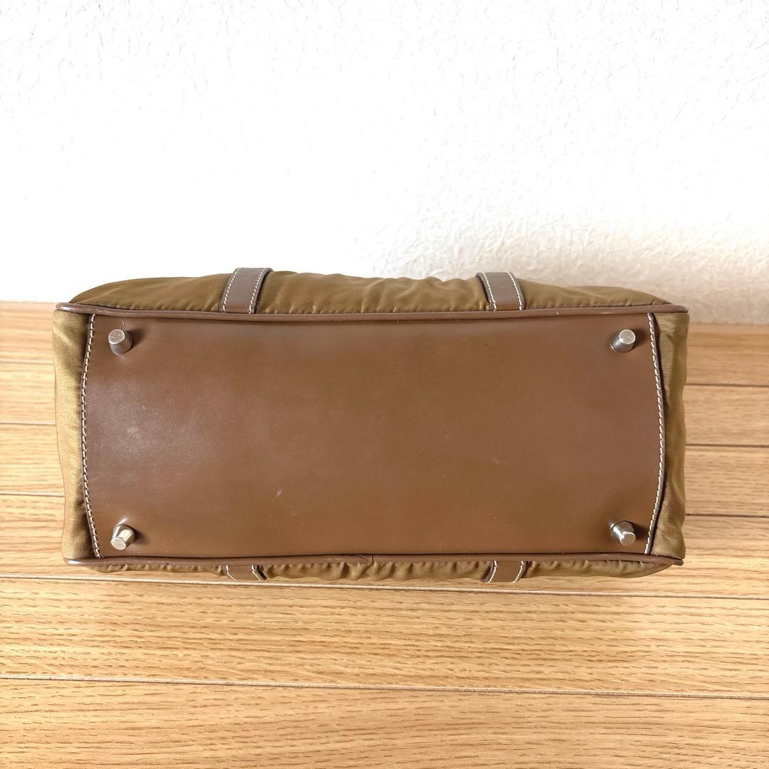 【訳あり・良品】PRADA ミニボストンバック　ミニバッグ　カーキ　ブラウン