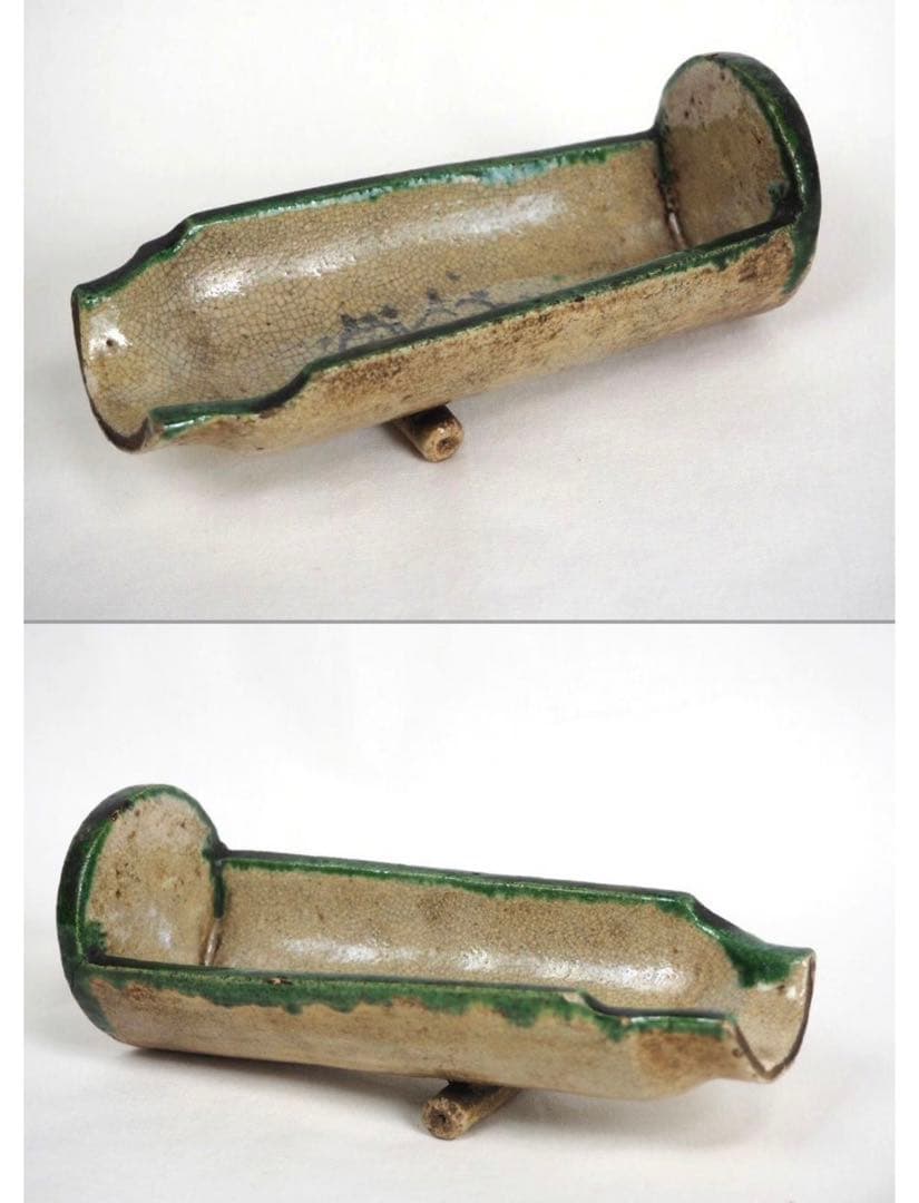 送料無料 江戸時代 豊楽焼『豊助』銘 瓦形茶量 茶道具 本物保証 ☆大