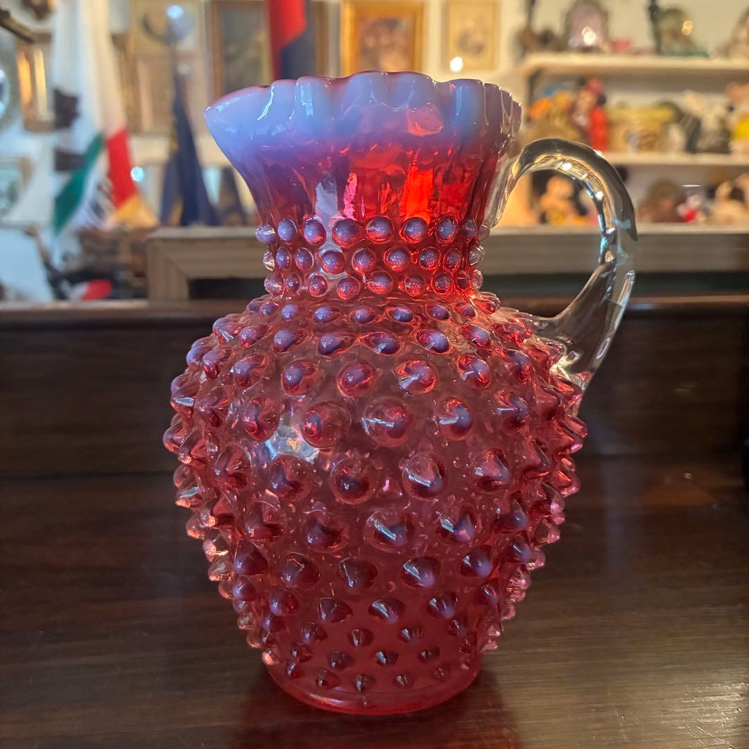 レア！オールドフェントンFentonクランベリーオパールセント水差し