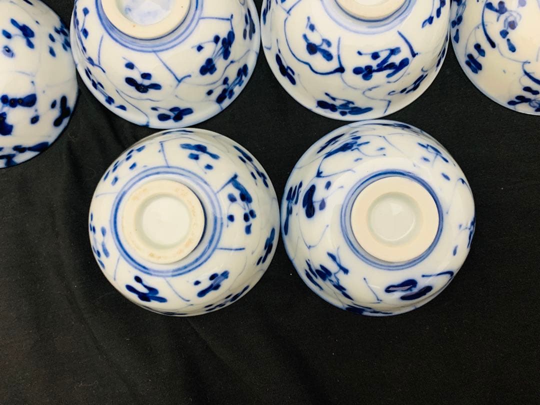 猫叉専用　古伊万里染付　なずな文 煎茶7客 染付なつな文　汲出し