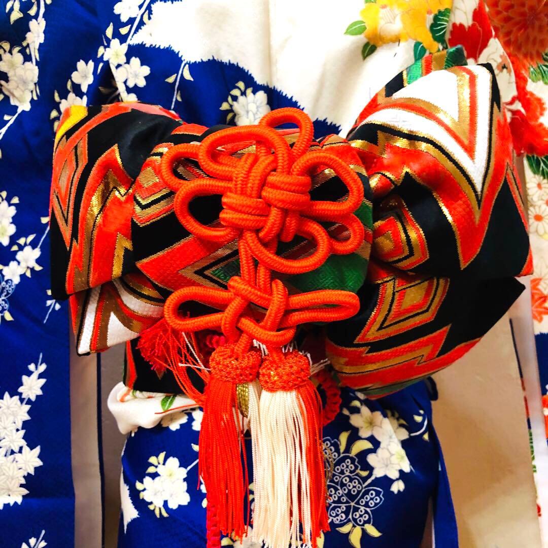 七五三 七歳‼️人気 Blueに花籠菊金彩煌びやか際立つ‼️安心フルセット