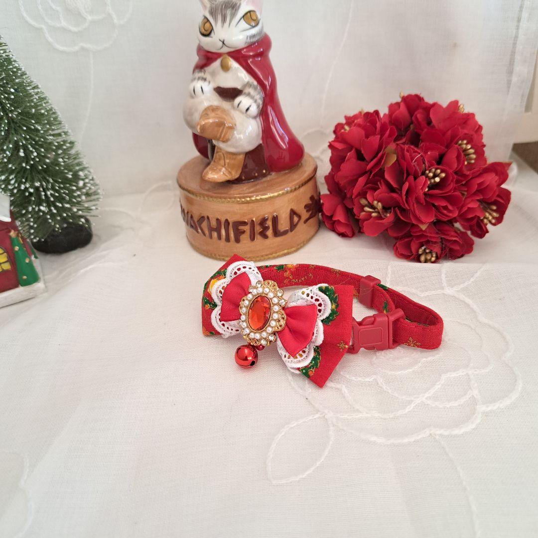 クリスマス(赤⑤)わんちゃん猫ちゃん用首輪