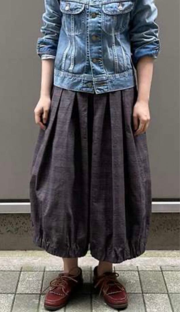 【新品】撚杢コットンツイードのブルマパンツ