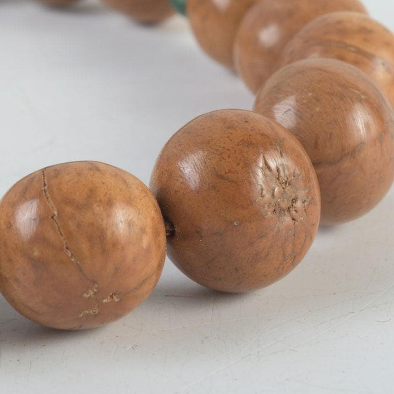 仏教美術 本翡翠 龍眼菩提珠 数珠 念珠 共箱 N 9441