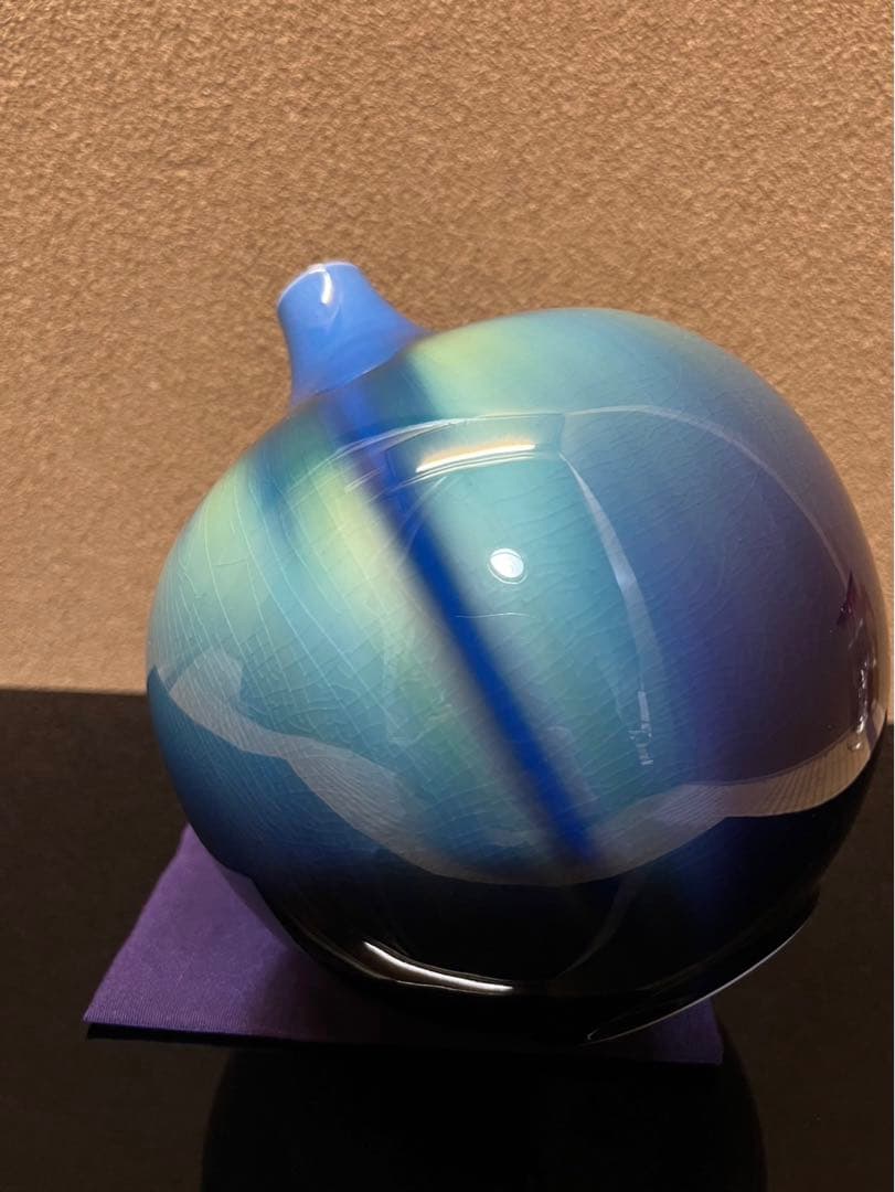 人間国宝 三代徳田八十吉 壺 九谷焼 人間国宝 三代 徳田八十吉 燿彩壷