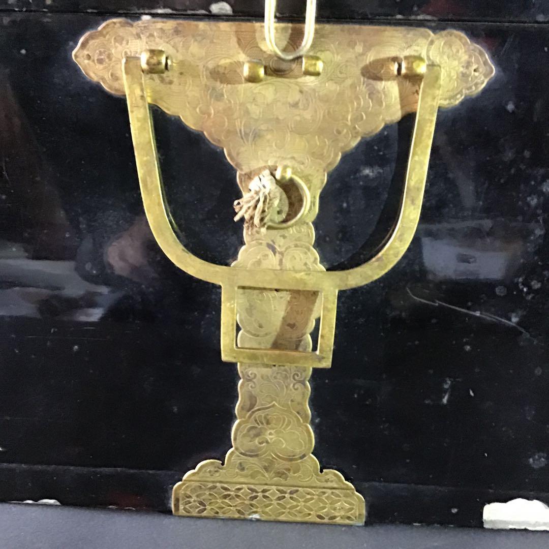 鎧櫃具足挟箱 銀杏家紋 厚漆塗黄銅金具彫刻 江戸期保証