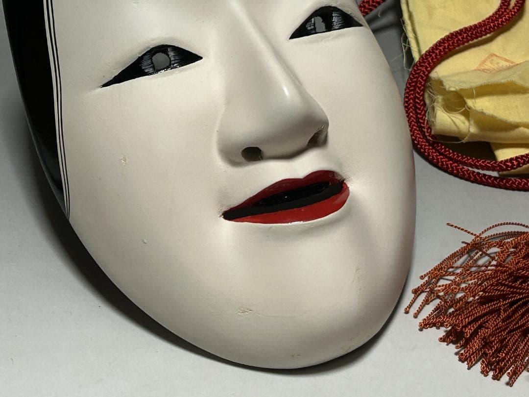 津田清峯 神楽面 伝統面 櫛稲田姫 能面 小面 木彫仕上げ