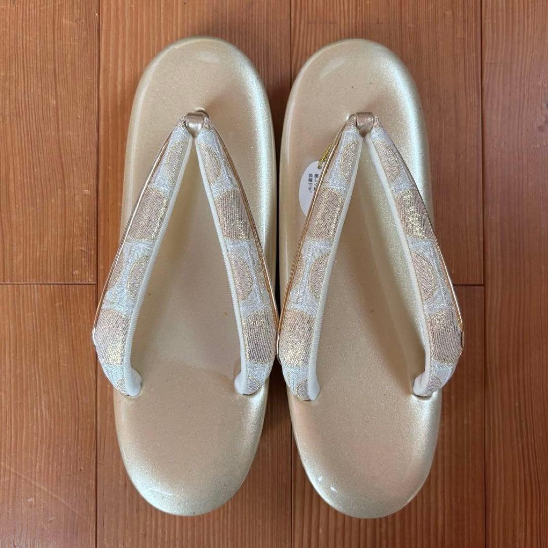 世美庵 和装 振袖用 バッグ・草履セット ゴールドカラー 日本製