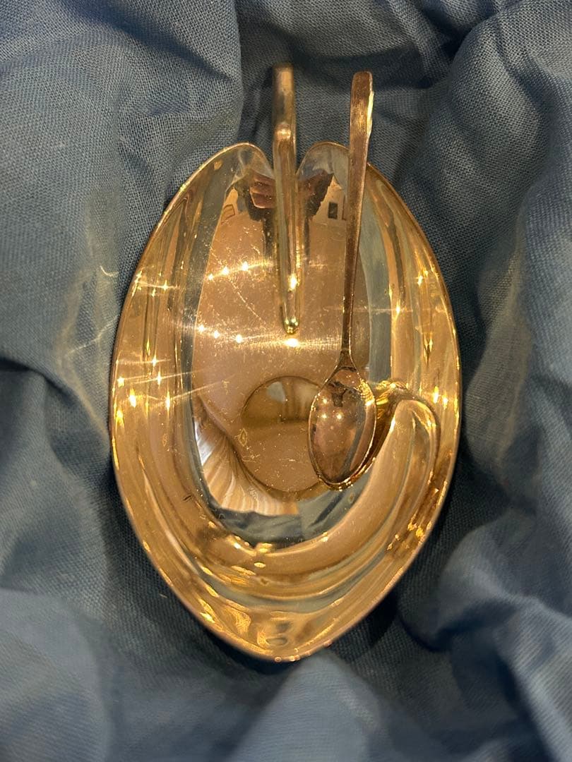 尚美堂 銀食器 若葉 さじ付 未使用品の通販はau PAY マーケット - 輸入