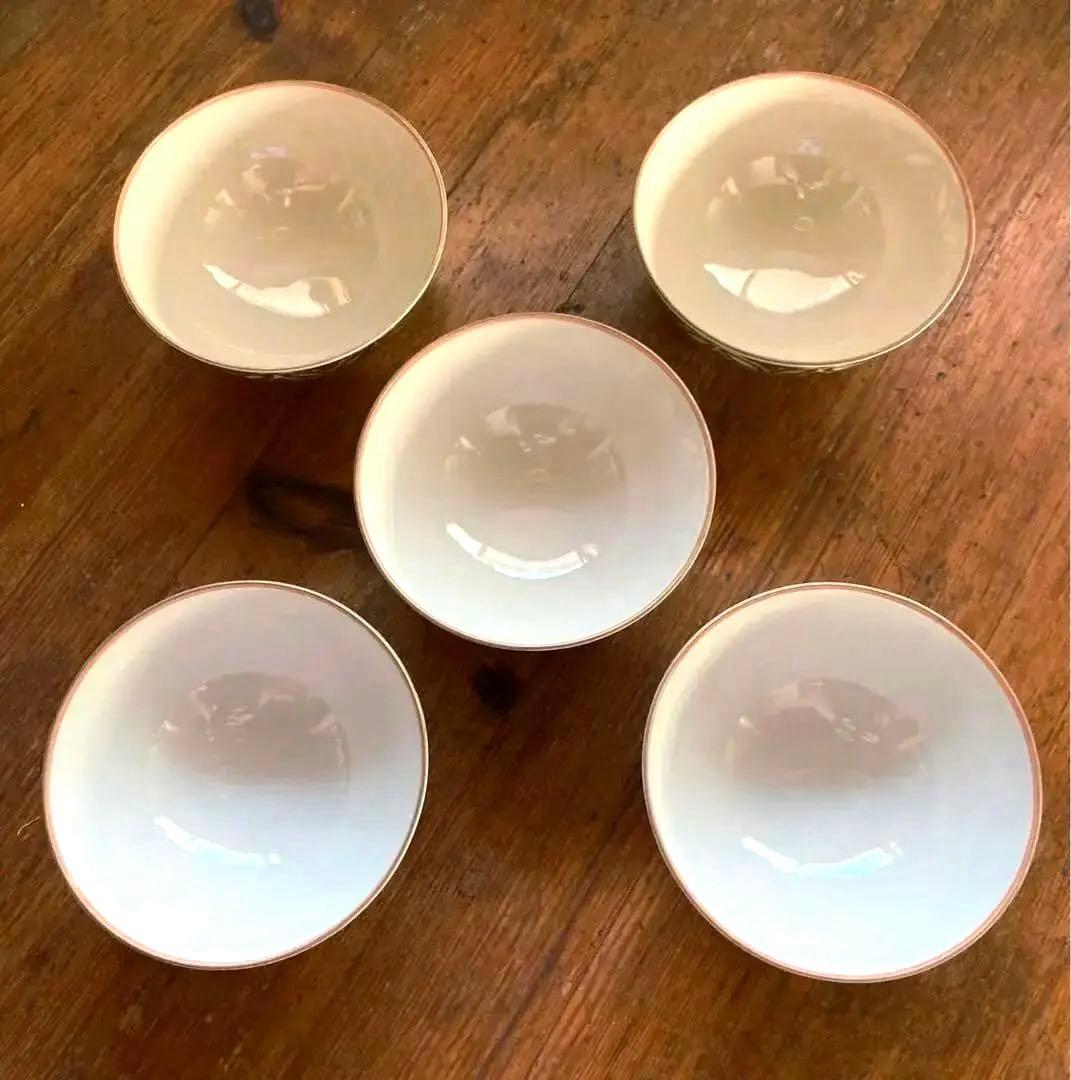 京焼 清水焼 平安 松本石亭作 彫金七宝 蓋付飯碗 5客組