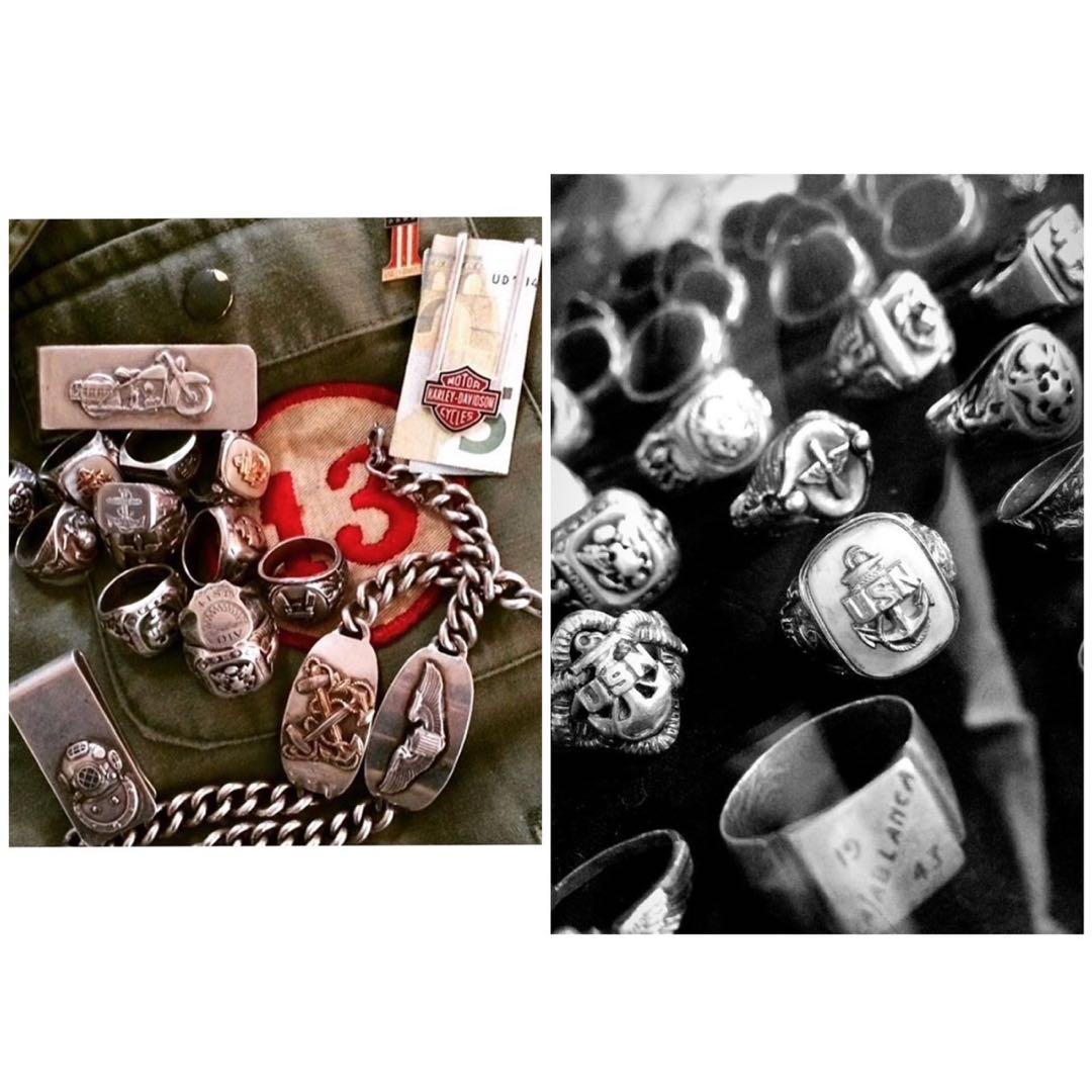 ビンテージ1940'sUSAイーグルクロスライフルズシルバーピンRRL ARMY