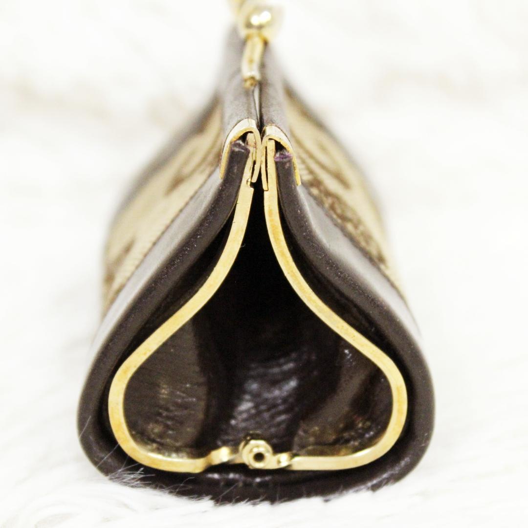 激レア 極美品 セリーヌ ケース がま口 Cサルキー 馬車柄 ブラウン