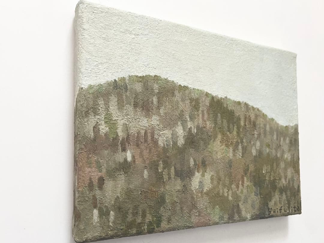 油彩画　冬の山