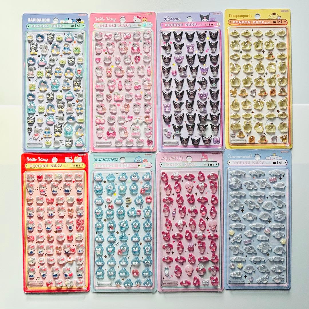 正規品 サンリオ ボンボンドロップシール ミニ 8枚セット　コンプリートセット 楽天市場】サンリオキャラクターズ ボンボンドロップシール 8柄 [M便 1