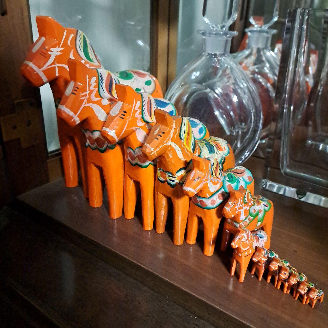 スウェーデン Nils Olsson ダーラナホース 13 体 馬 置物 土産