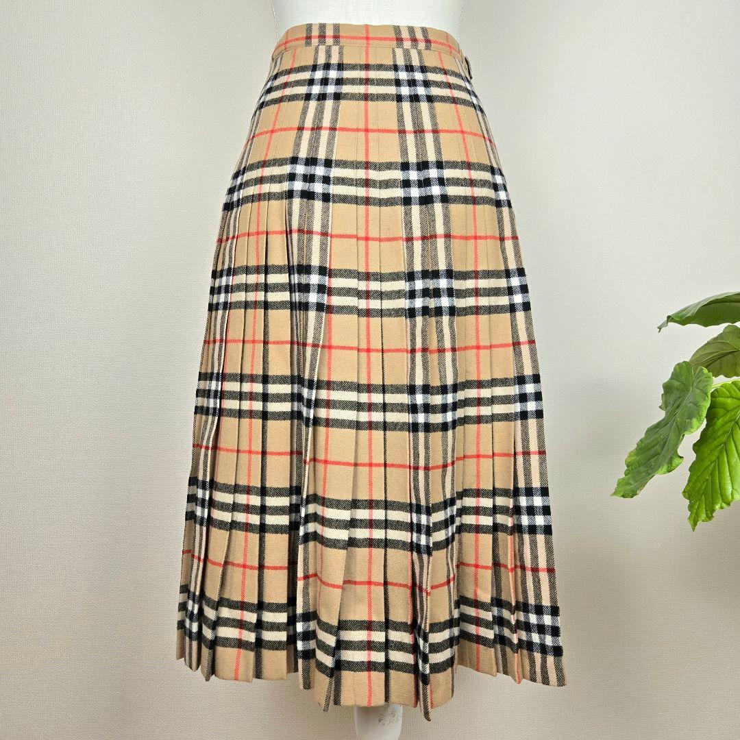 BURBERRY バーバリー プリーツ フレアスカート ノバチェック ベルト