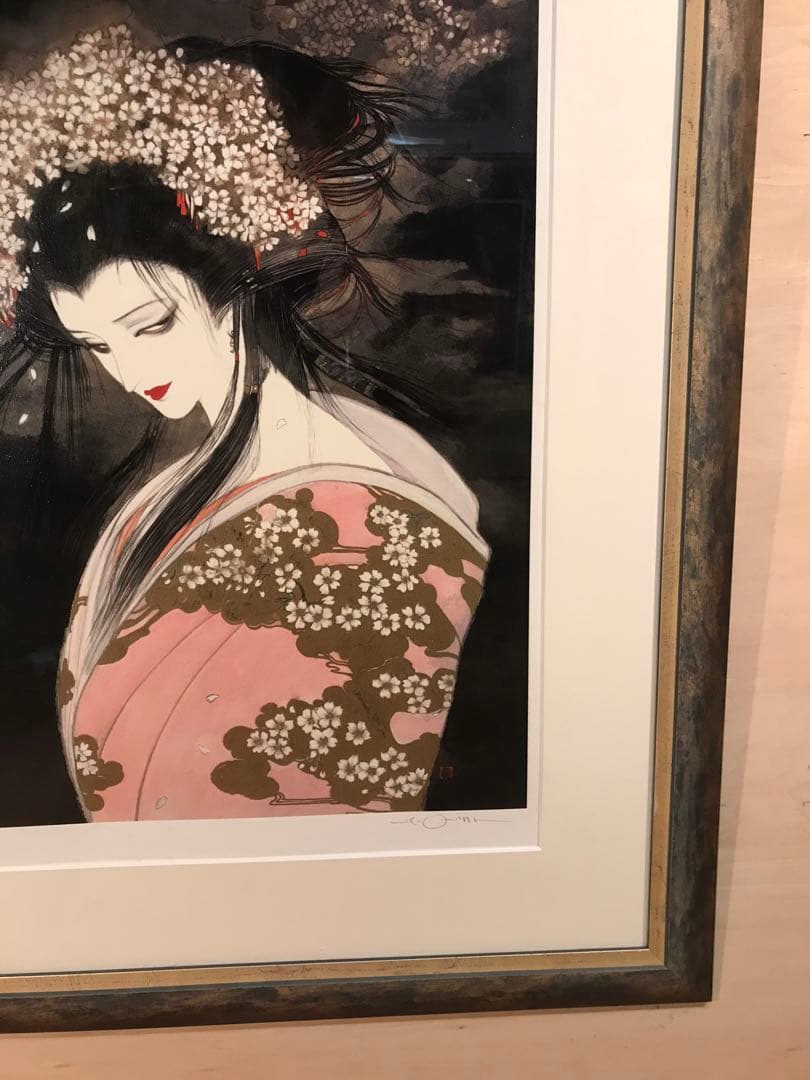 天野喜孝　「桜姫」　ミクスドメディア　直筆サイン・エディション・作品証明書有り