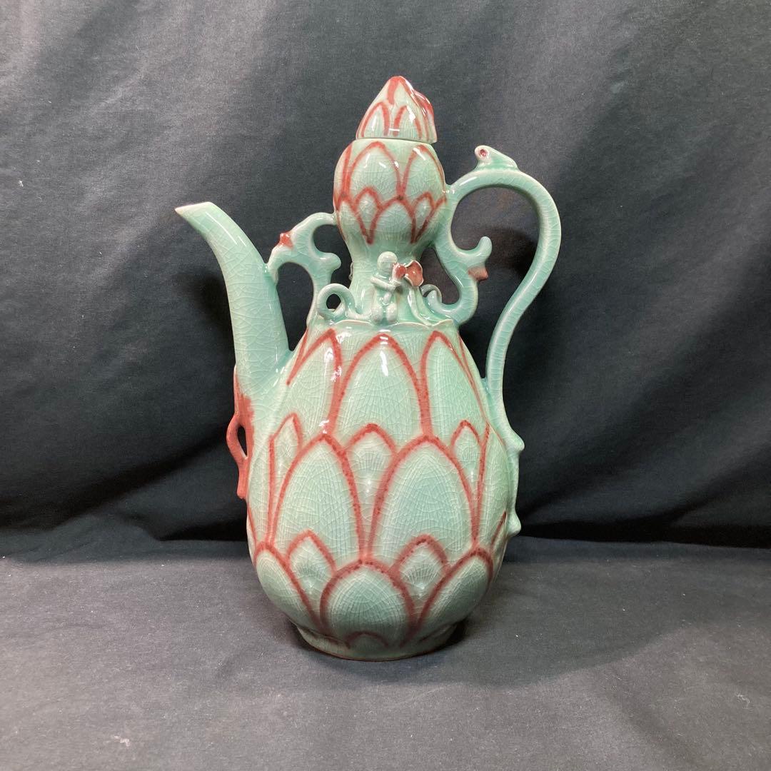 【美品】 青磁 水差し韓国陶窯 東谷 金正黙 高麗青磁