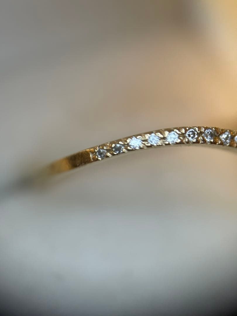 ココシュニック　k10 ダイヤモンド　ハーフエタニティ　v字 リング