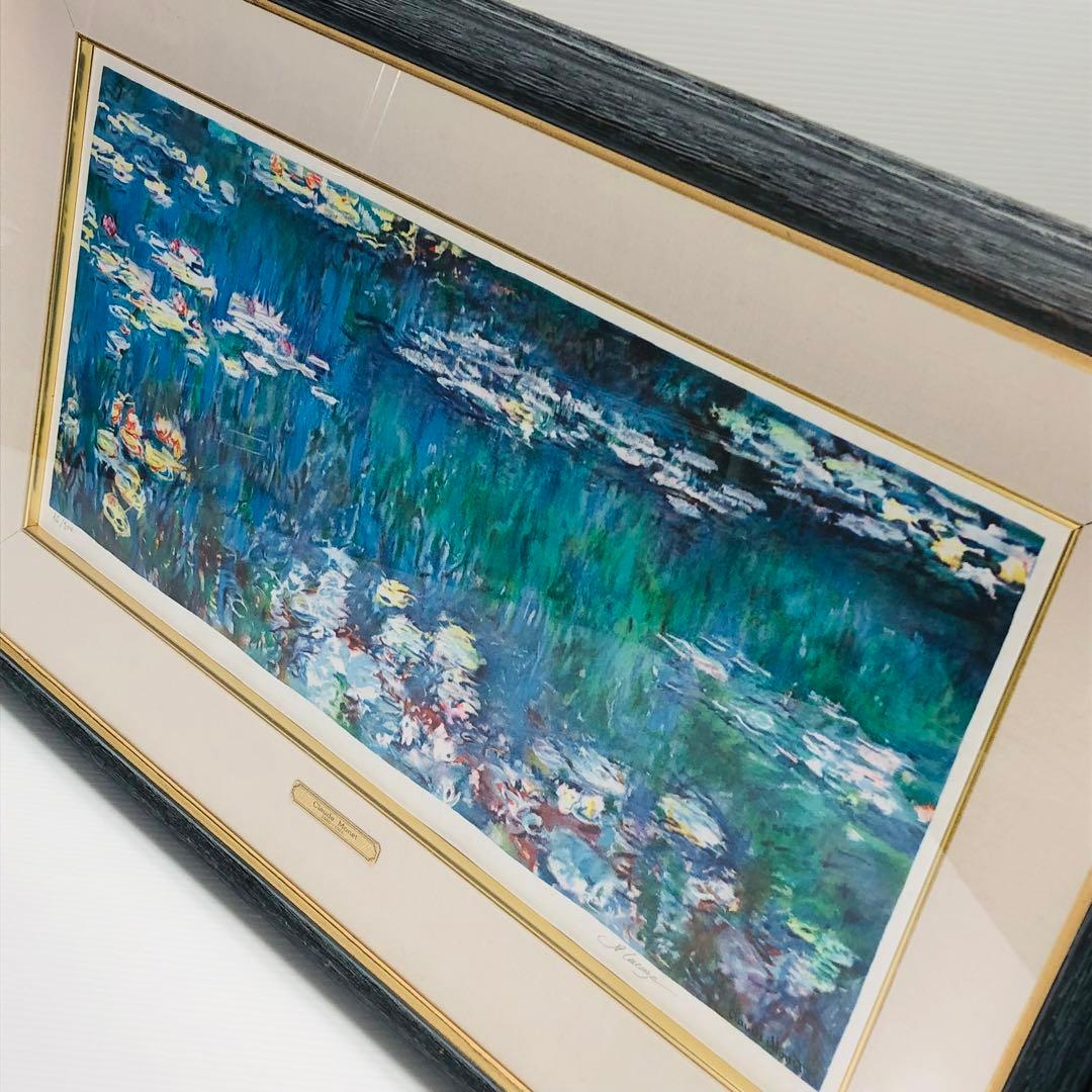 クロード・モネ 「睡蓮」 リトグラフ 版上サイン・エディション有り