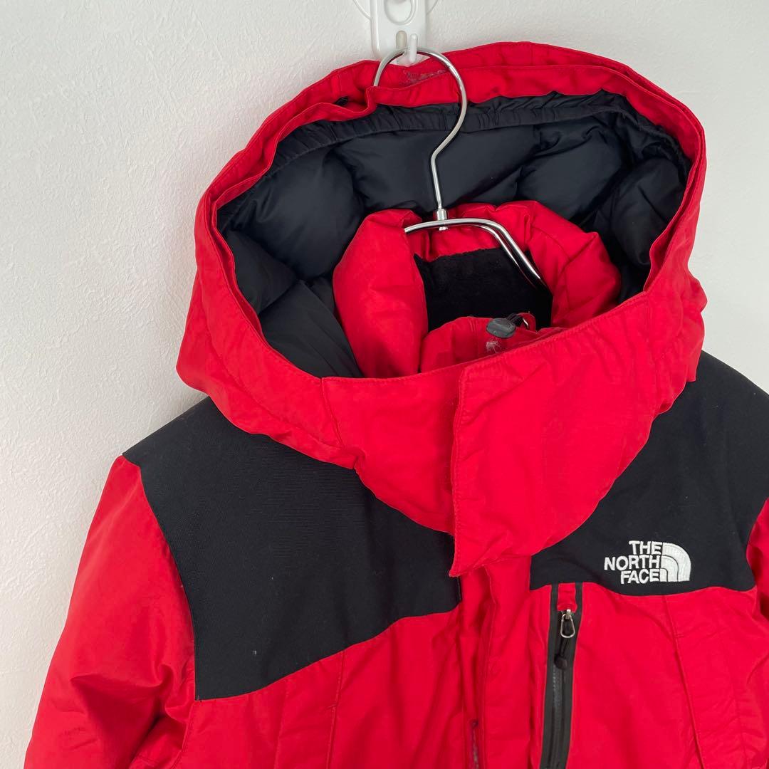 防寒・防水】ノースフェイス ダウンジャケット レッド×ブラック キッズ