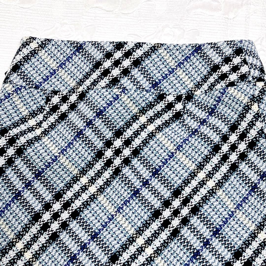 極美品❤︎バーバリーロンドン ツィード ラップスカート ベルト ノバチェック 36