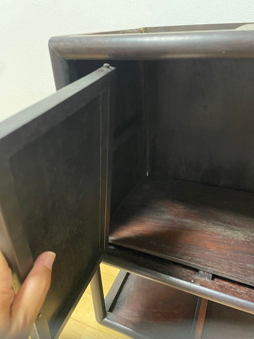 ナ*コ様 木製/漆塗/観音開き/茶箪笥/木工芸/時代/骨董/古美術/茶道/