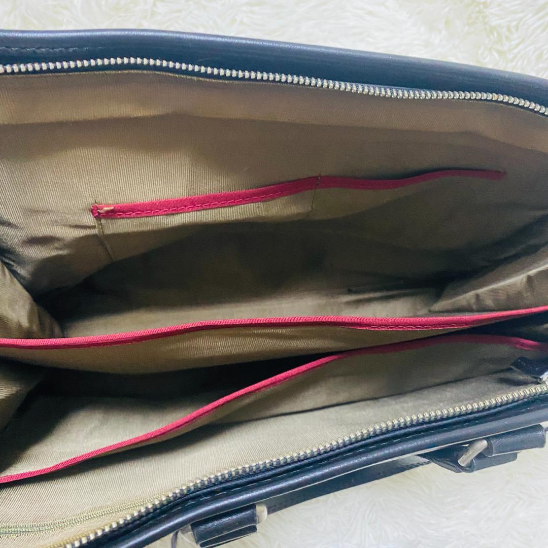 ポールスミス ストライプ ビジネスバッグ ブリーフケース　ブラック　A4可