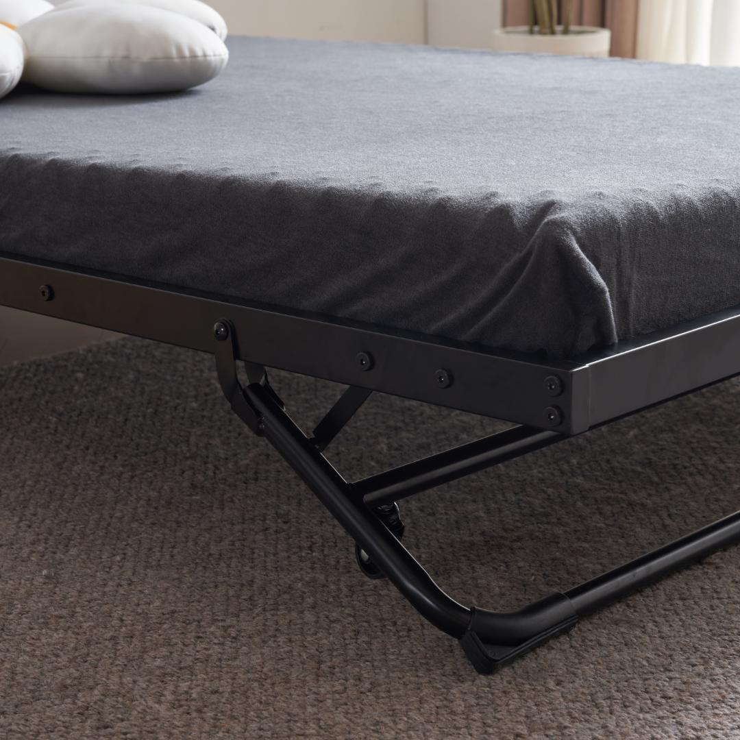 【マットレス付】 パイプベッド折りたたみベッド ベッド 下収納 耐荷重120kg