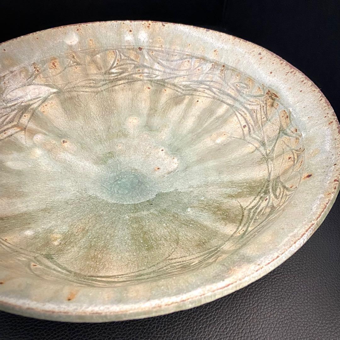 坂口健 白化粧掻落鉢 盛鉢 大皿 25cm 皿 器 作家もの 作陶