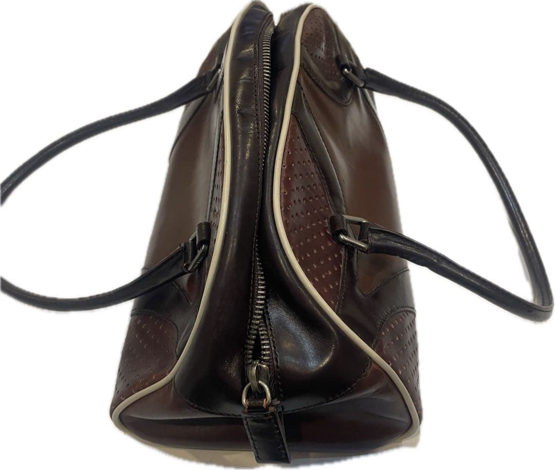 【美品-希少】プラダ PRADA ハンドバッグ ボーリングバッグ レザー