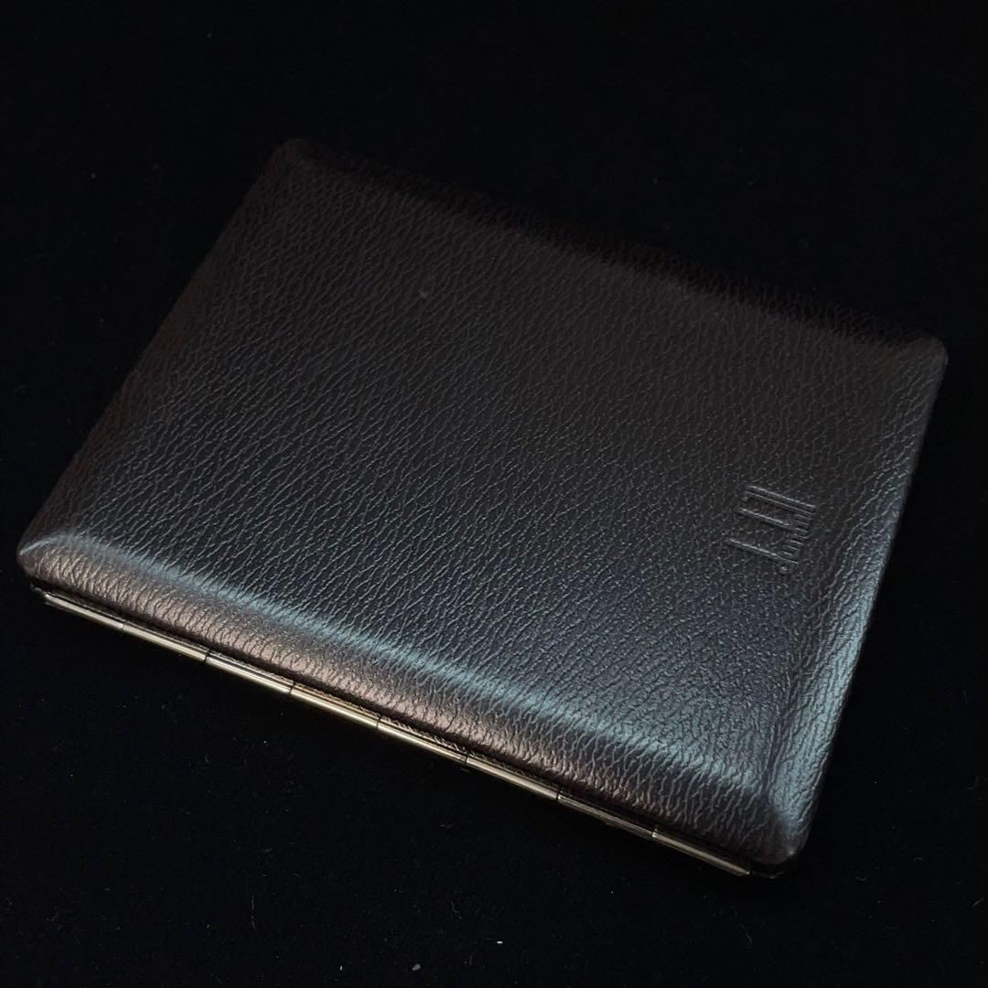 2849 ダンヒル タバコケース 小物入 二つ折 レザー メタル ヴィンテージ