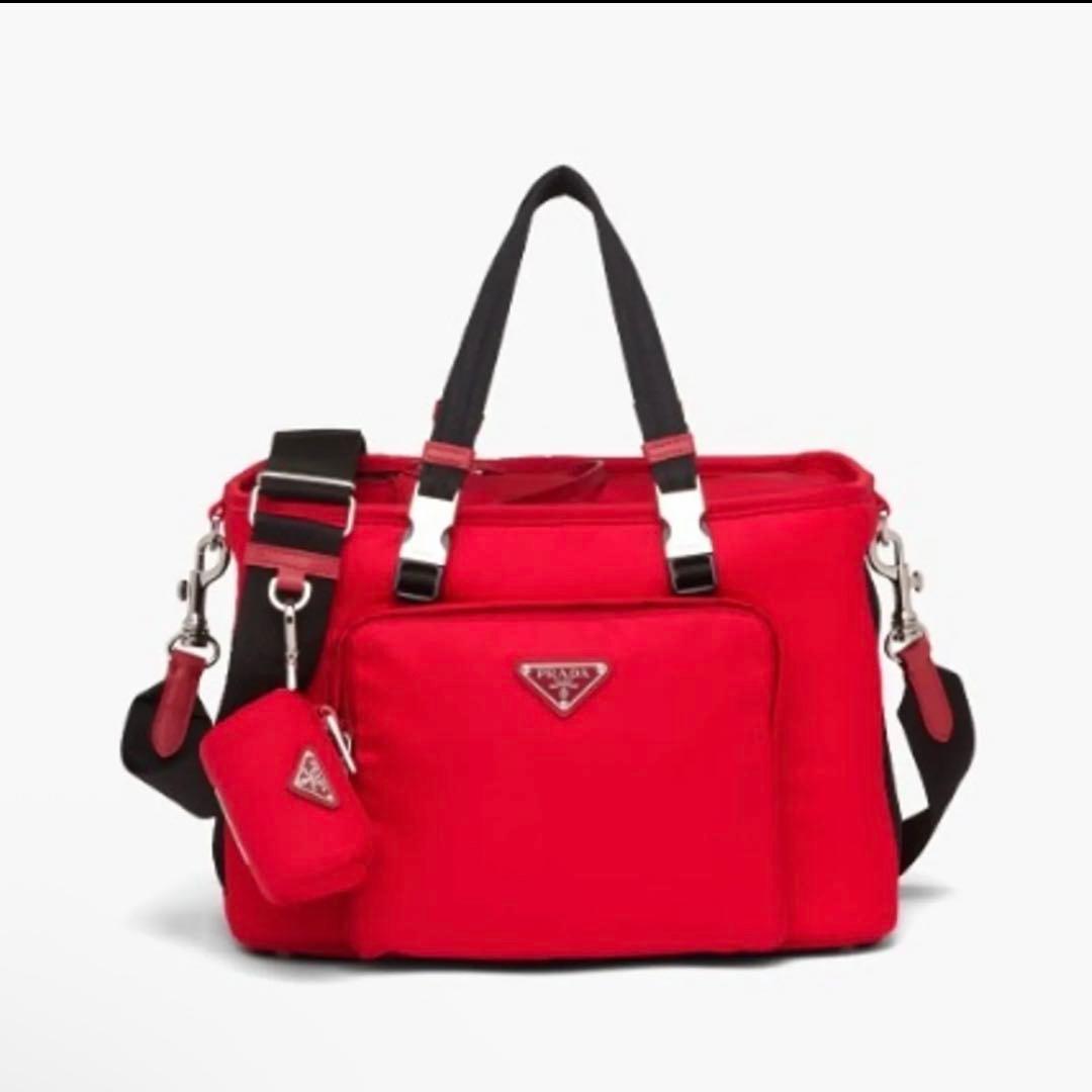 プラダ Re-Nylon x サフィアーノレザー ペットバッグ 希少 ブラック