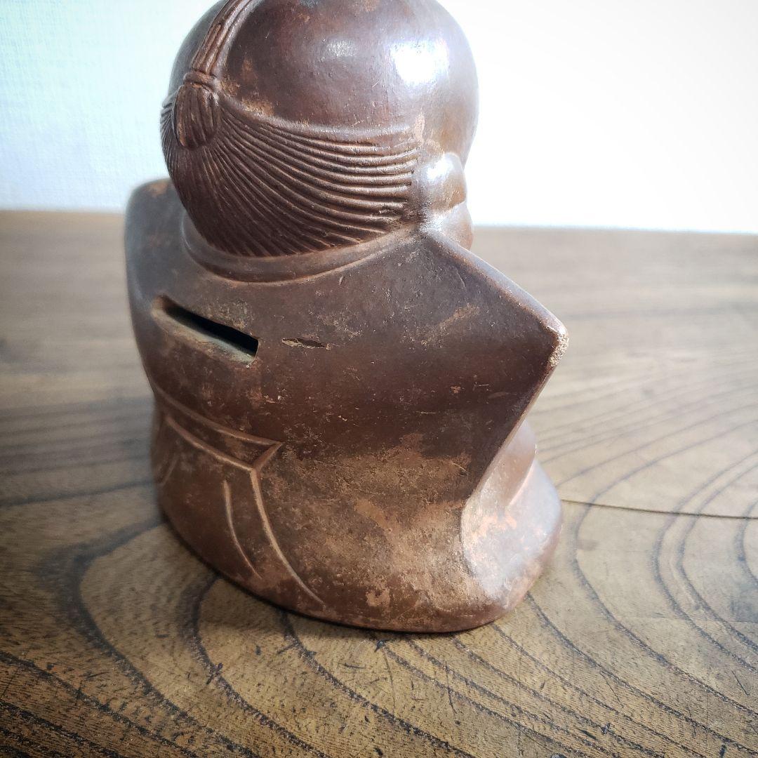 福助 古備前 貯金箱 縁起物 アンティーク 昭和レトロ 骨董品 明治 大正