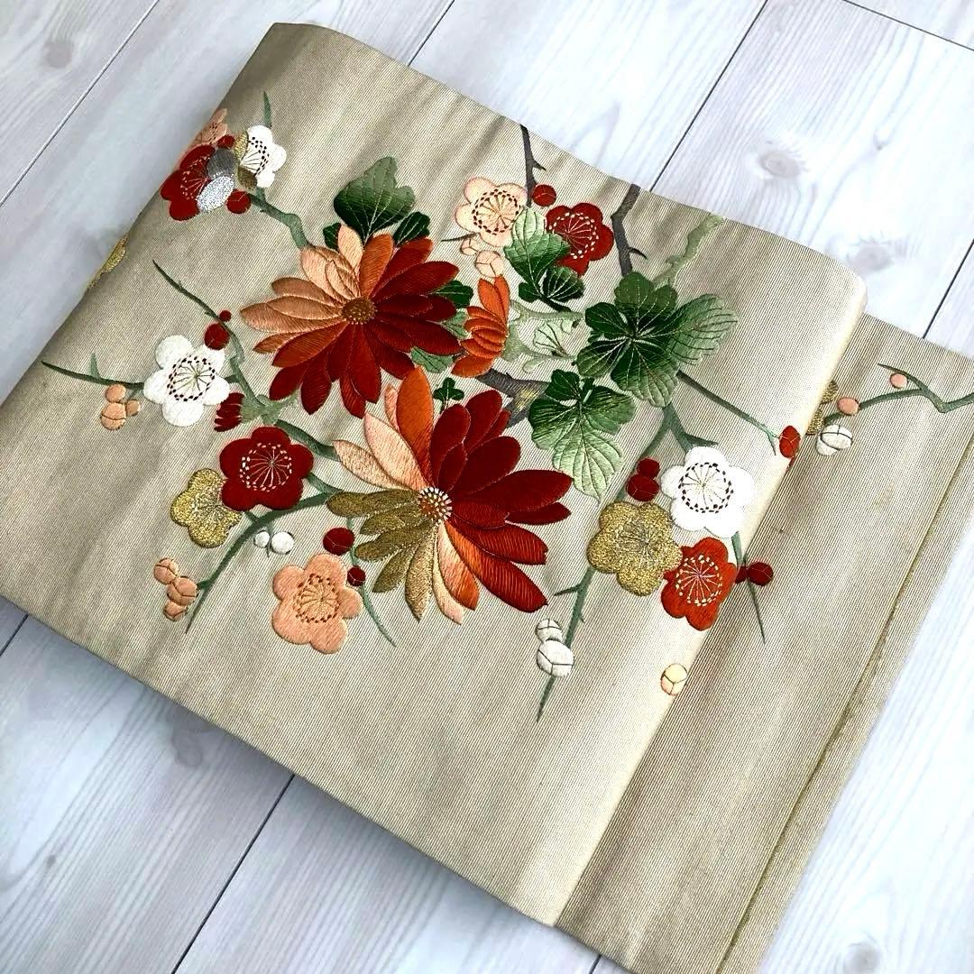 アンティーク 名古屋帯 菊模様 大正ロマン アンティーク名古屋帯