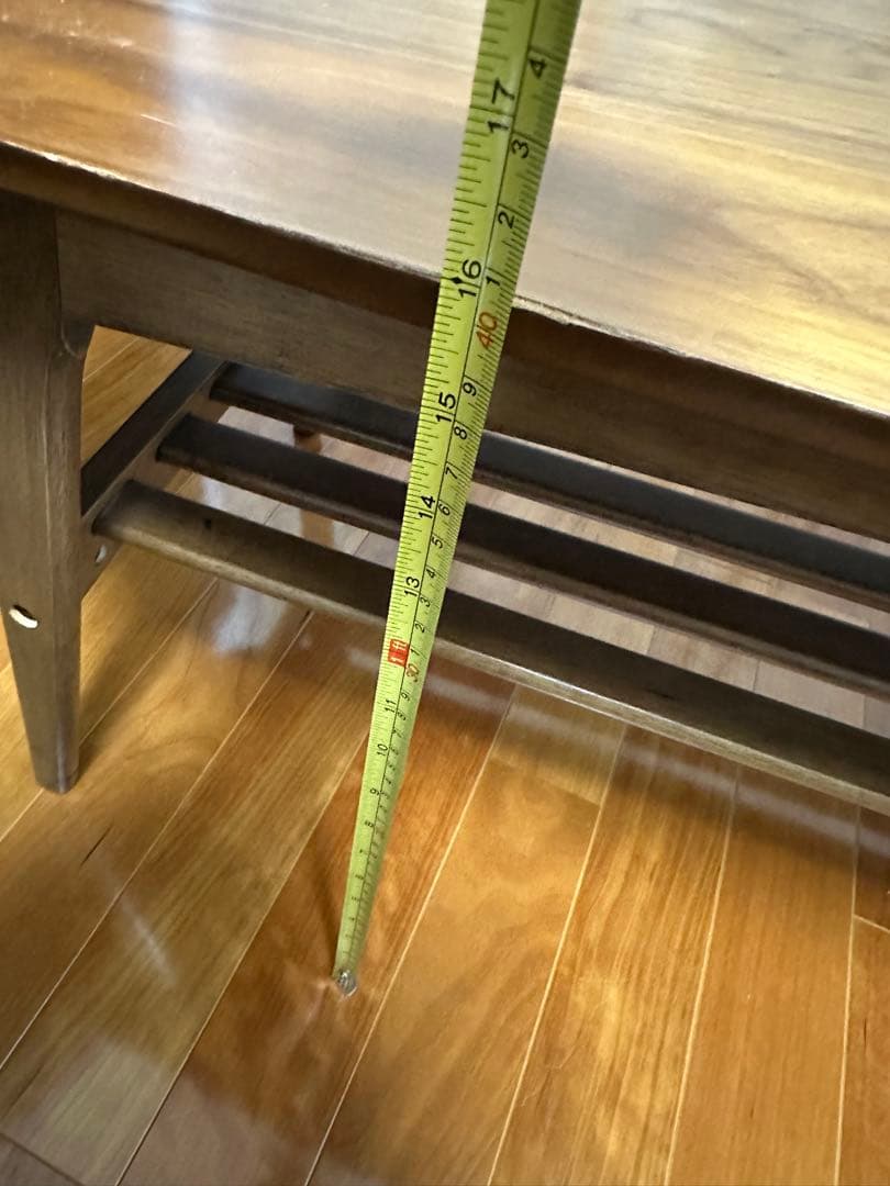 ウッド長方形テーブル 下棚付き