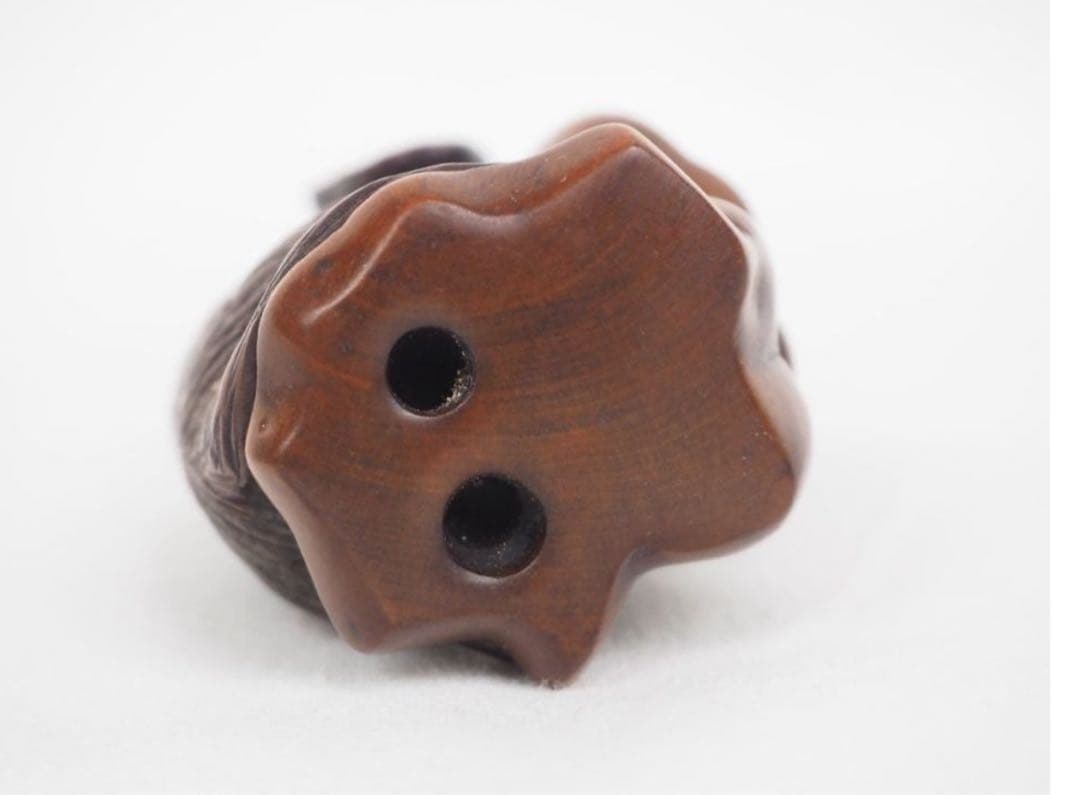 送料無料 時代物 柘植/黄楊 犬根付