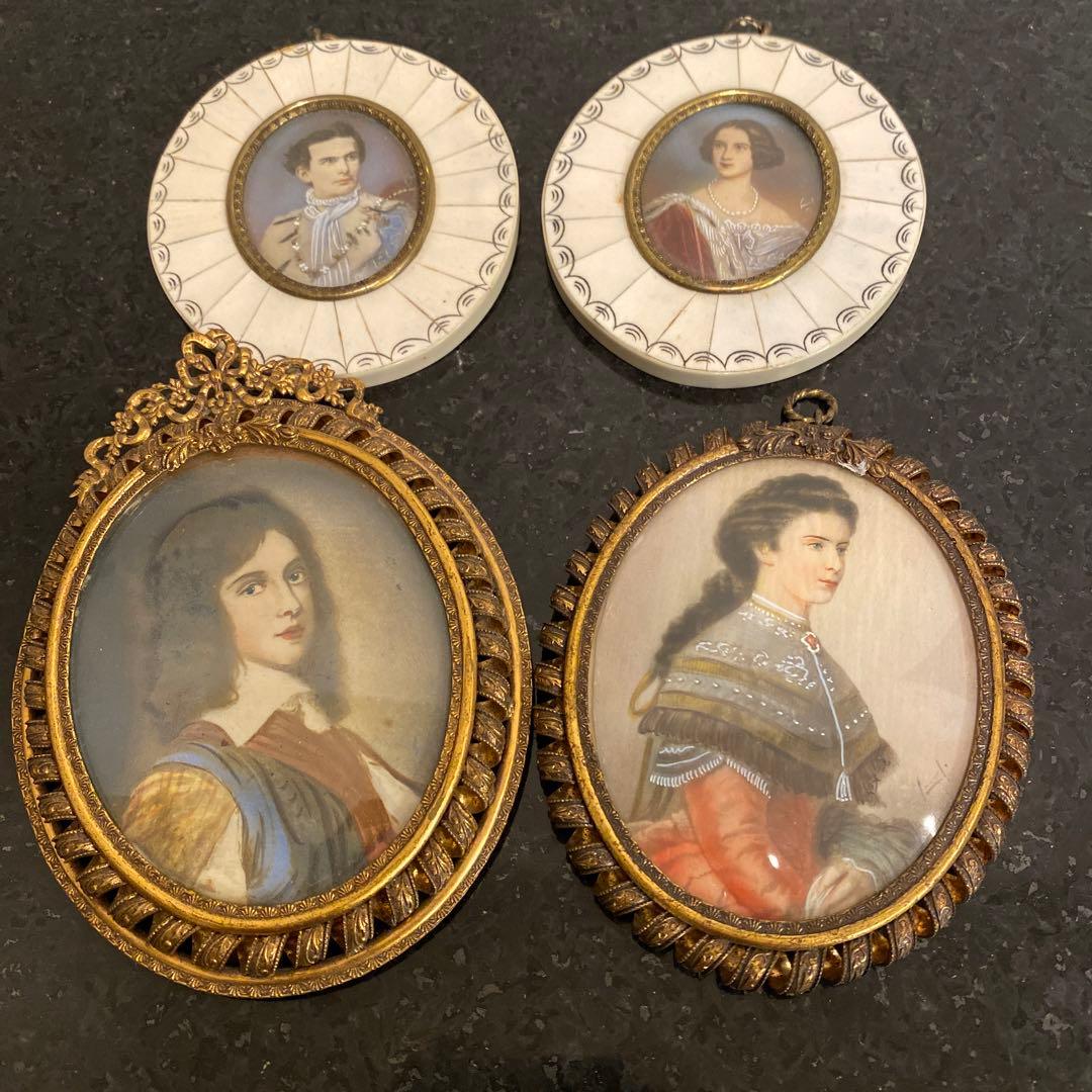 【蔵出し♡海外】人物画 ミニチュア　4作