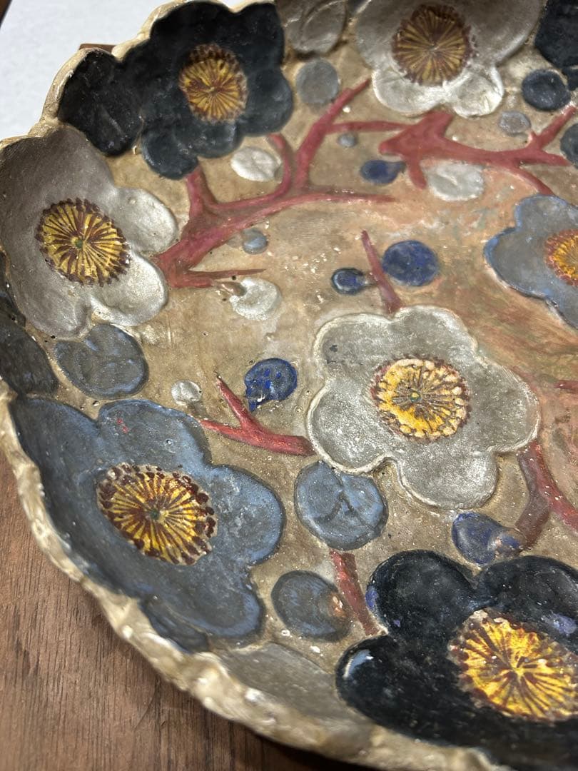 南紀 瑞芝堂製 梅図大鉢 桐箱共箱 1点 元値10万円