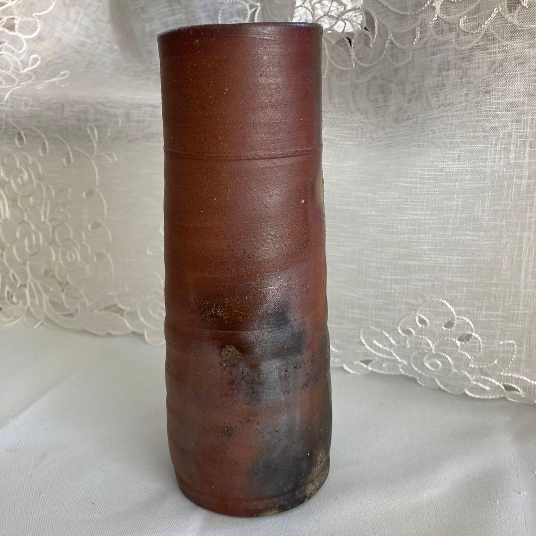 藤原雄作　人間国宝　備前焼　花入　　共箱