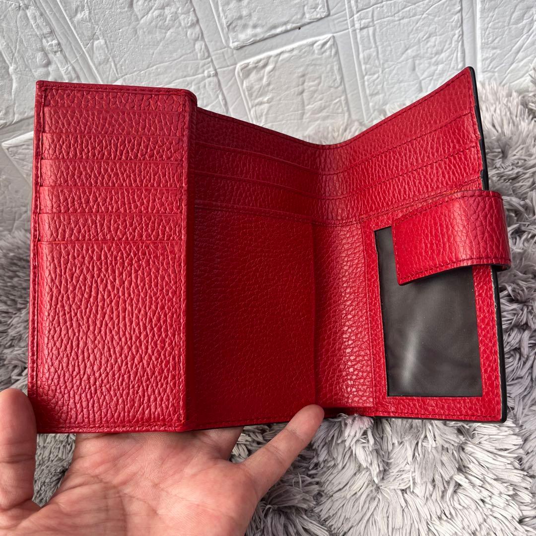 極美品✨GUCCI 折り財布　札入れ　カードケース　インターロッキング　シボ革