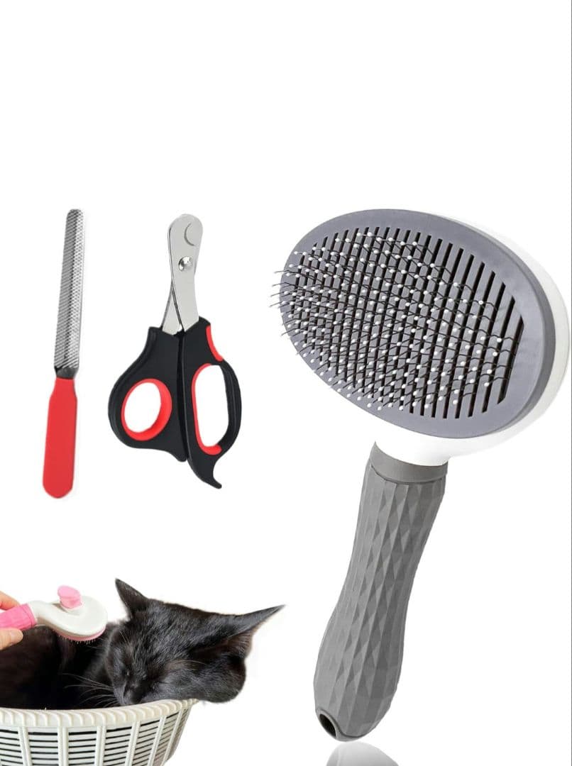 ⭐️ペットケア3点セット ブラシ 爪切り やすりトリミング犬猫長毛