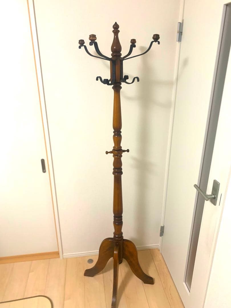 カリモク アンティーク コロニアル ハンガーラック ポールスタンド
