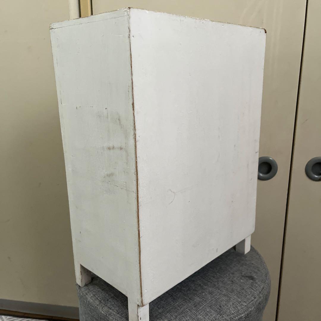 骨董市購入 アンティーク2段 シャビー 波ガラス