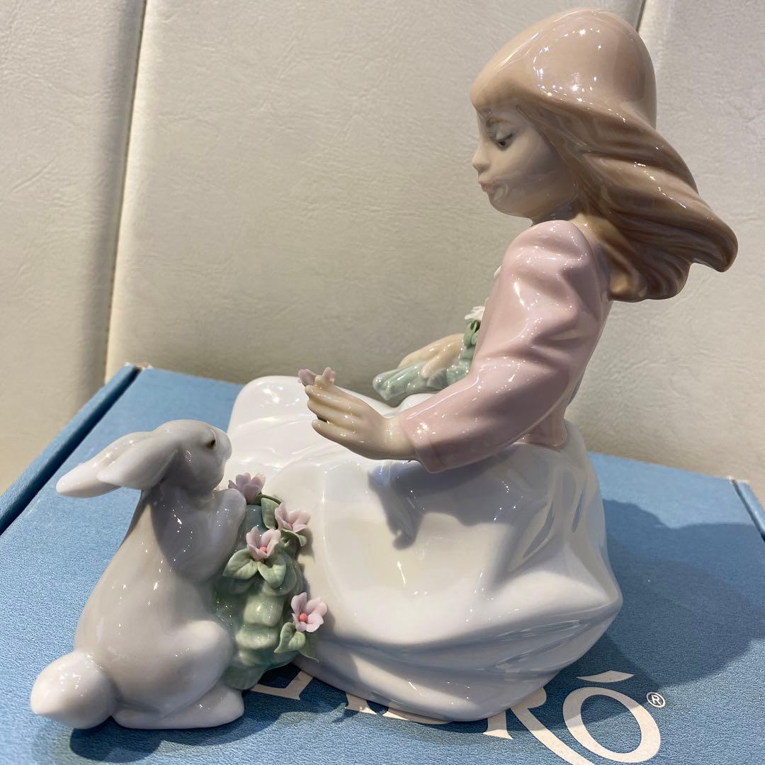 リヤドロ うさぎと仲良し ウサギ 少女 箱あり LLADRO「リヤドロ うさぎ